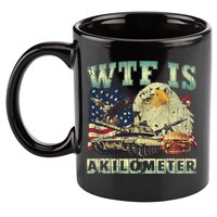 Wtf Is A Kilometer Eagle Badge American Signature Burger 4th Of July Gift 11oz C Handle Ceramic Mug