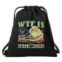Wtf Is A Kilometer Eagle Badge American Signature Burger 4th Of July Gift Drawstring Bag
