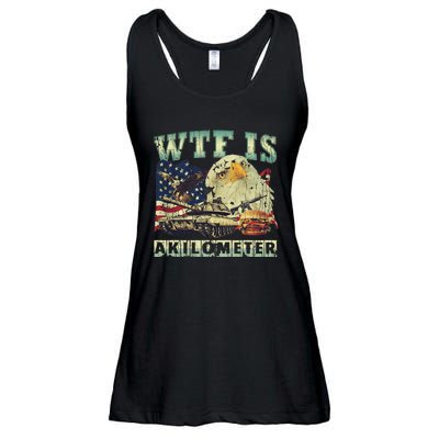 Wtf Is A Kilometer Eagle Badge American Signature Burger 4th Of July Gift Ladies Essential Flowy Tank