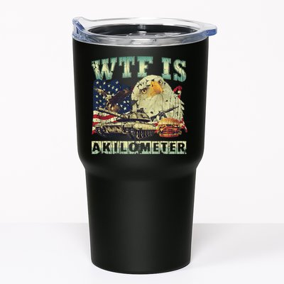Wtf Is A Kilometer Eagle Badge American Signature Burger 4th Of July Gift Tumbler