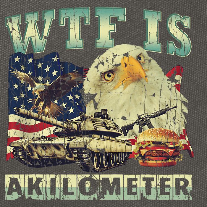 Wtf Is A Kilometer Eagle Badge American Signature Burger 4th Of July Gift Cotton Canvas Backpack