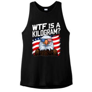 Wtf Is A Kilogram Funny 4th Of July Patriotic Eagle Usa Ladies PosiCharge Tri-Blend Wicking Tank