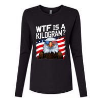 Wtf Is A Kilogram Funny 4th Of July Patriotic Eagle Usa Womens Cotton Relaxed Long Sleeve T-Shirt