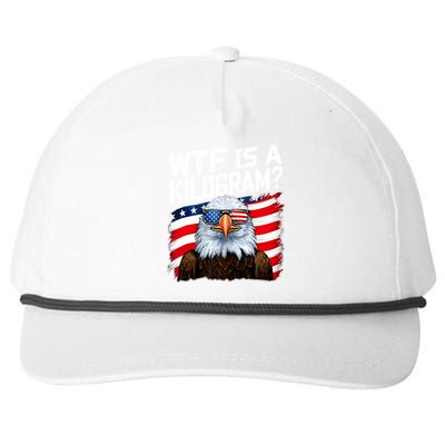 Wtf Is A Kilogram Funny 4th Of July Patriotic Eagle Usa Snapback Five-Panel Rope Hat