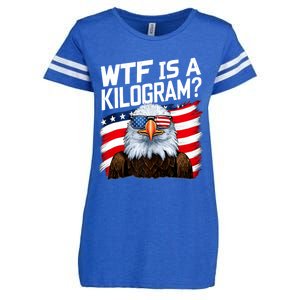 Wtf Is A Kilogram Funny 4th Of July Patriotic Eagle Usa Enza Ladies Jersey Football T-Shirt