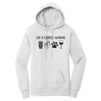 Womens Im A Simple Woman Coffee Flip Flop Pet Dog Cat Wine Womens Women's Pullover Hoodie