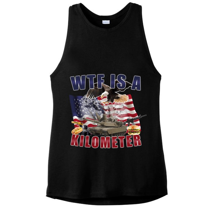 Wtf Is A Kilometer Funny Political Ladies PosiCharge Tri-Blend Wicking Tank