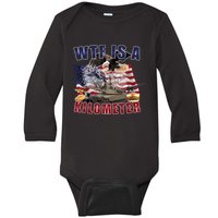 Wtf Is A Kilometer Funny Political Baby Long Sleeve Bodysuit