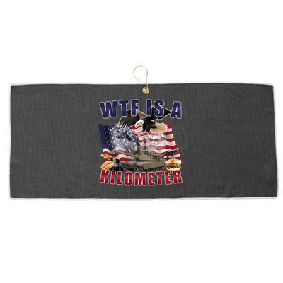 Wtf Is A Kilometer Funny Political Large Microfiber Waffle Golf Towel