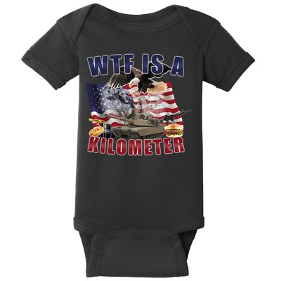Wtf Is A Kilometer Funny Political Baby Bodysuit
