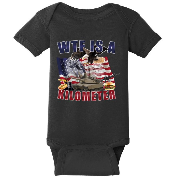 Wtf Is A Kilometer Funny Political Baby Bodysuit