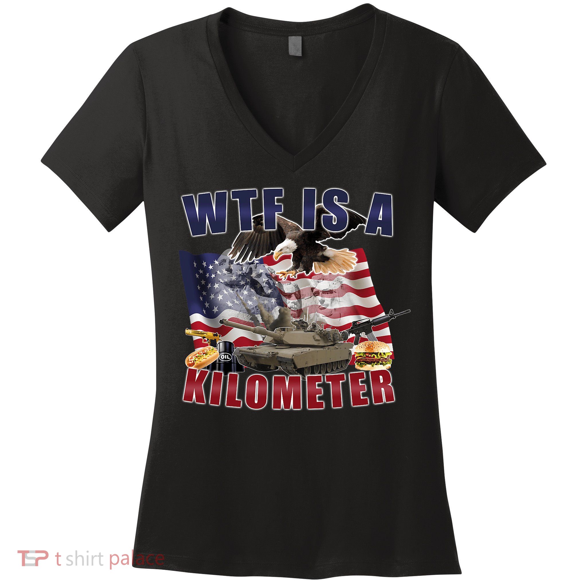 Wtf Is A Kilometer Funny Political Women's V-Neck T-Shirt