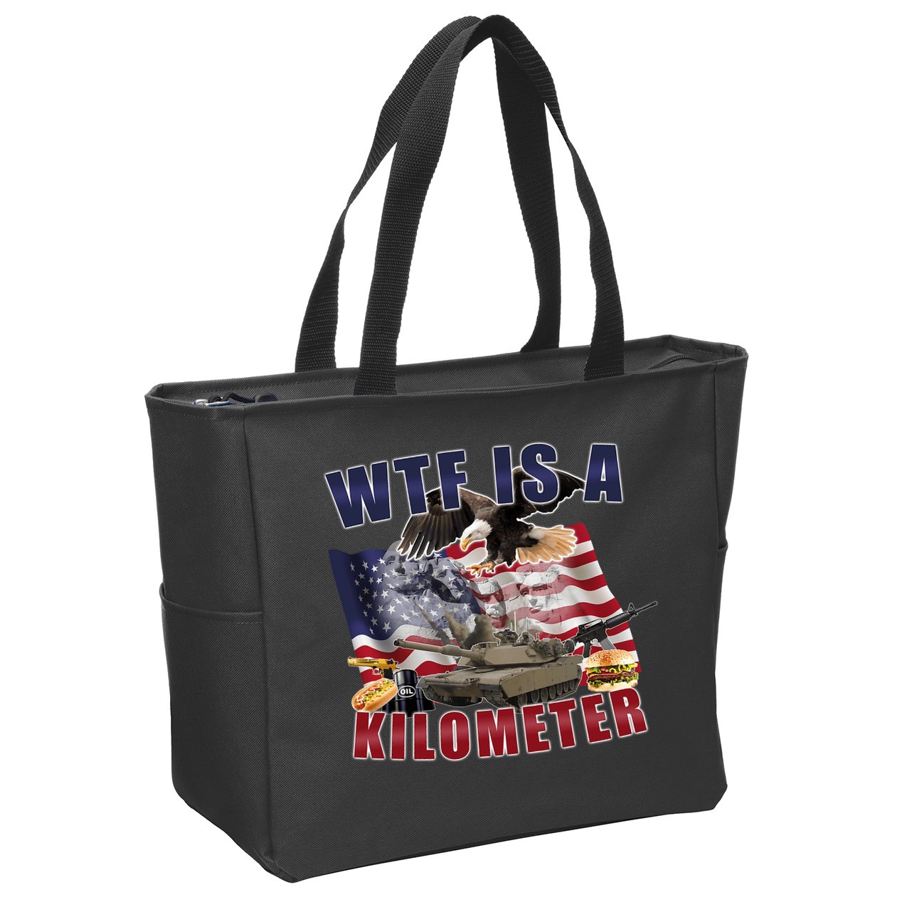 Wtf Is A Kilometer Funny Political Zip Tote Bag