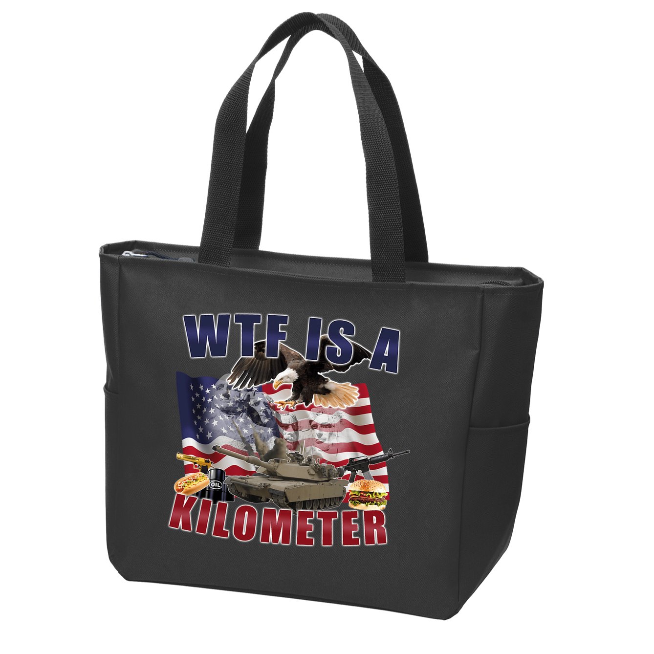 Wtf Is A Kilometer Funny Political Zip Tote Bag