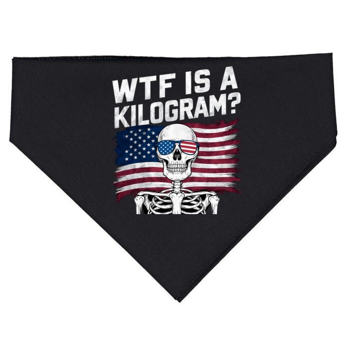 Wtf Is A Kilogram Funny 4th Of July Patriotic Eagle Usa USA-Made Doggie Bandana