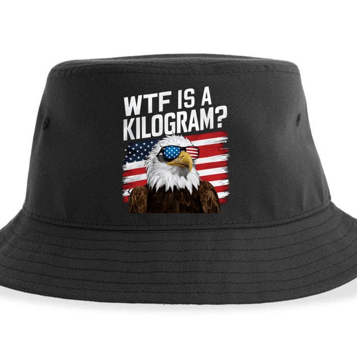 Wtf Is A Kilogram Funny 4th Of July Patriotic Eagle Usa Sustainable Bucket Hat