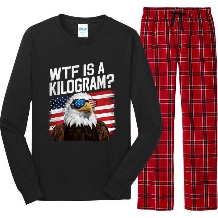 Wtf Is A Kilogram Funny 4th Of July Patriotic Eagle Usa Long Sleeve Pajama Set