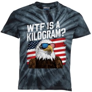 Wtf Is A Kilogram Funny 4th Of July Patriotic Eagle Usa Kids Tie-Dye T-Shirt