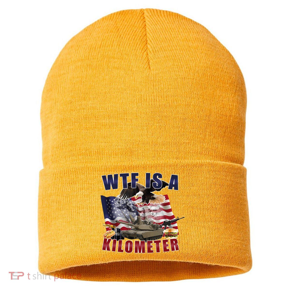 Wtf Is A Kilometer Funny Political Sustainable Knit Beanie