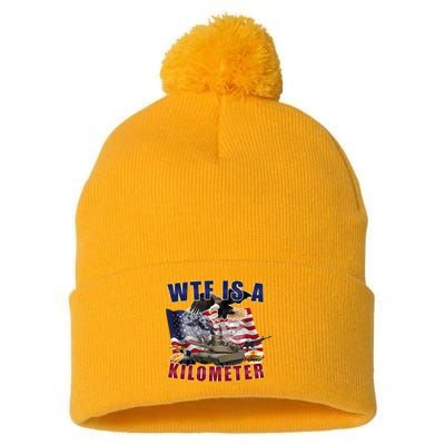 Wtf Is A Kilometer Funny Political Pom Pom 12in Knit Beanie