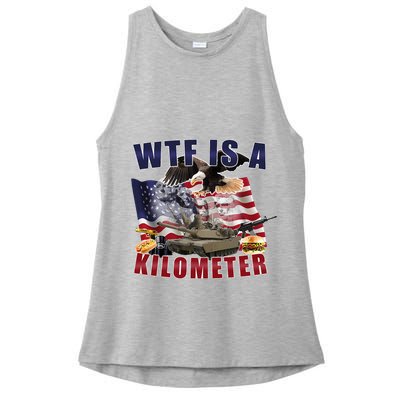 Wtf Is A Kilometer Funny Political Ladies PosiCharge Tri-Blend Wicking Tank