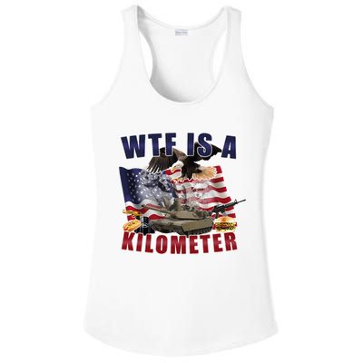 Wtf Is A Kilometer Funny Political Ladies PosiCharge Competitor Racerback Tank