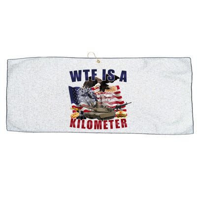 Wtf Is A Kilometer Funny Political Large Microfiber Waffle Golf Towel