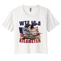 Wtf Is A Kilometer Funny Political Women's Crop Top Tee