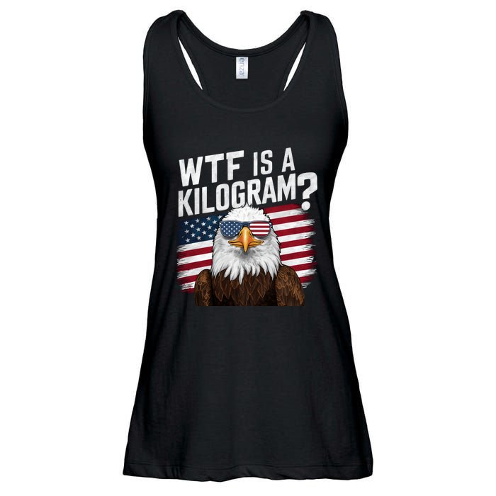 Wtf Is A Kilogram Funny 4th Of July Patriotic Eagle Usa Ladies Essential Flowy Tank