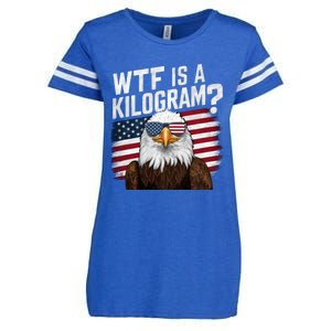 Wtf Is A Kilogram Funny 4th Of July Patriotic Eagle Usa Enza Ladies Jersey Football T-Shirt