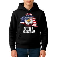 Wtf Is A Kilogram Funny 4th Of July Eagle Usa2024 Patriotic Kids Hoodie