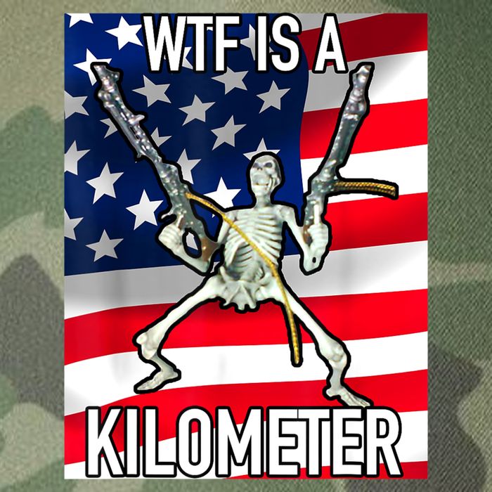 WTF Is A Kilometer July 4th Skeleton Funny Cringey USA Meme Legacy Tie Dye Trucker Hat