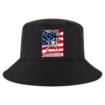 WTF Is A Kilometer July 4th Skeleton Funny Cringey USA Meme Cool Comfort Performance Bucket Hat