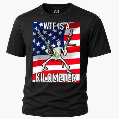 WTF Is A Kilometer July 4th Skeleton Funny Cringey USA Meme Performance Shirt