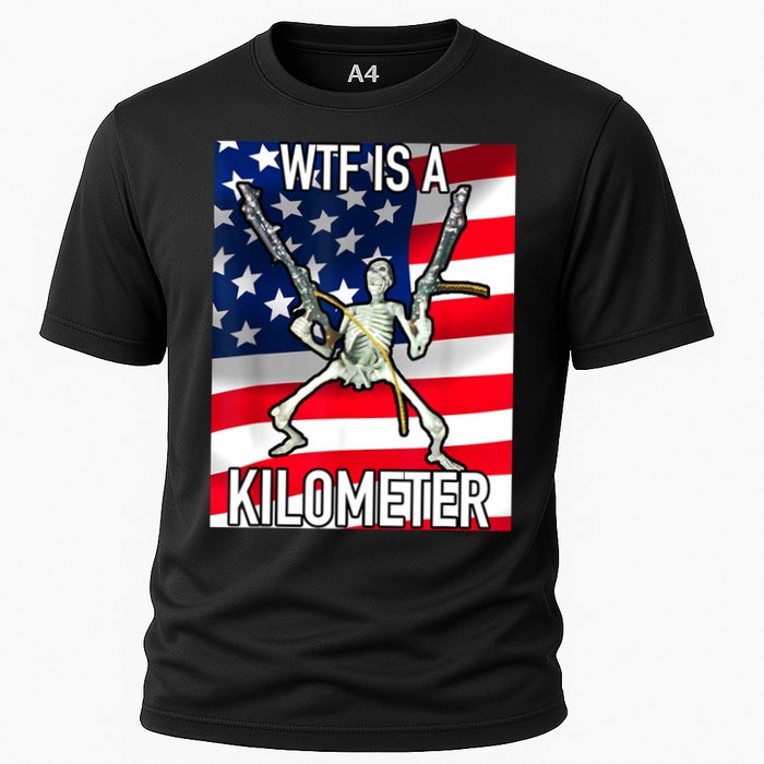 WTF Is A Kilometer July 4th Skeleton Funny Cringey USA Meme Performance Shirt