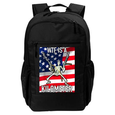 WTF Is A Kilometer July 4th Skeleton Funny Cringey USA Meme Backpack