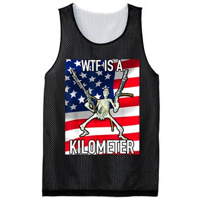 WTF Is A Kilometer July 4th Skeleton Funny Cringey USA Meme Mesh Reversible Basketball Jersey Tank