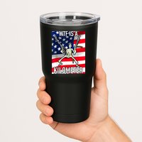 WTF Is A Kilometer July 4th Skeleton Funny Cringey USA Meme Tumbler