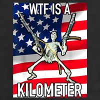 WTF Is A Kilometer July 4th Skeleton Funny Cringey USA Meme 25L Jumbo Tote