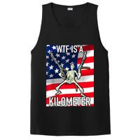 WTF Is A Kilometer July 4th Skeleton Funny Cringey USA Meme PosiCharge Competitor Tank