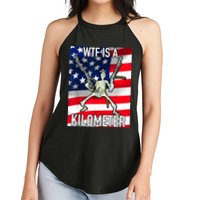 WTF Is A Kilometer July 4th Skeleton Funny Cringey USA Meme Women's Perfect Tri Rocker Tank