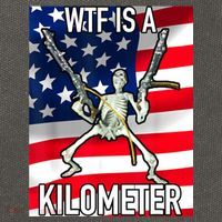 WTF Is A Kilometer July 4th Skeleton Funny Cringey USA Meme Cotton Canvas Backpack