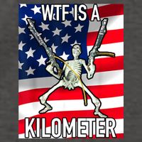 WTF Is A Kilometer July 4th Skeleton Funny Cringey USA Meme Vector Backpack