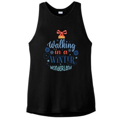 Walking In A Winter Wonderland Christmas Funny Xmas Holiday Gift Ladies PosiCharge Tri-Blend Wicking Tank