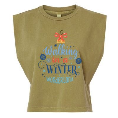 Walking In A Winter Wonderland Christmas Funny Xmas Holiday Gift Garment-Dyed Women's Muscle Tee