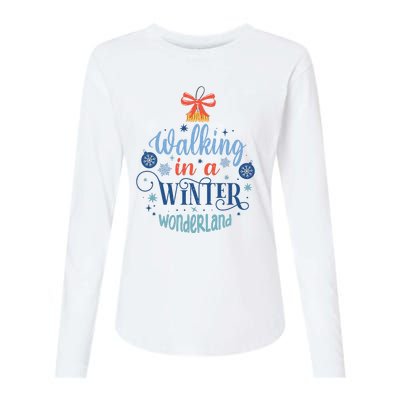 Walking In A Winter Wonderland Christmas Funny Xmas Holiday Gift Womens Cotton Relaxed Long Sleeve T-Shirt