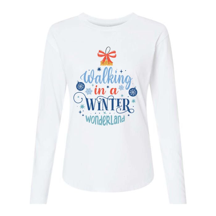 Walking In A Winter Wonderland Christmas Funny Xmas Holiday Gift Womens Cotton Relaxed Long Sleeve T-Shirt