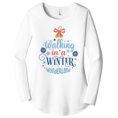 Walking In A Winter Wonderland Christmas Funny Xmas Holiday Gift Women's Perfect Tri Tunic Long Sleeve Shirt