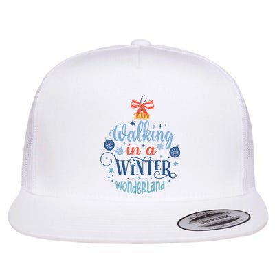 Walking In A Winter Wonderland Christmas Funny Xmas Holiday Gift Flat Bill Trucker Hat