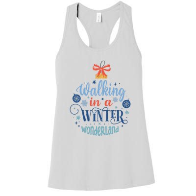 Walking In A Winter Wonderland Christmas Funny Xmas Holiday Gift Women's Racerback Tank